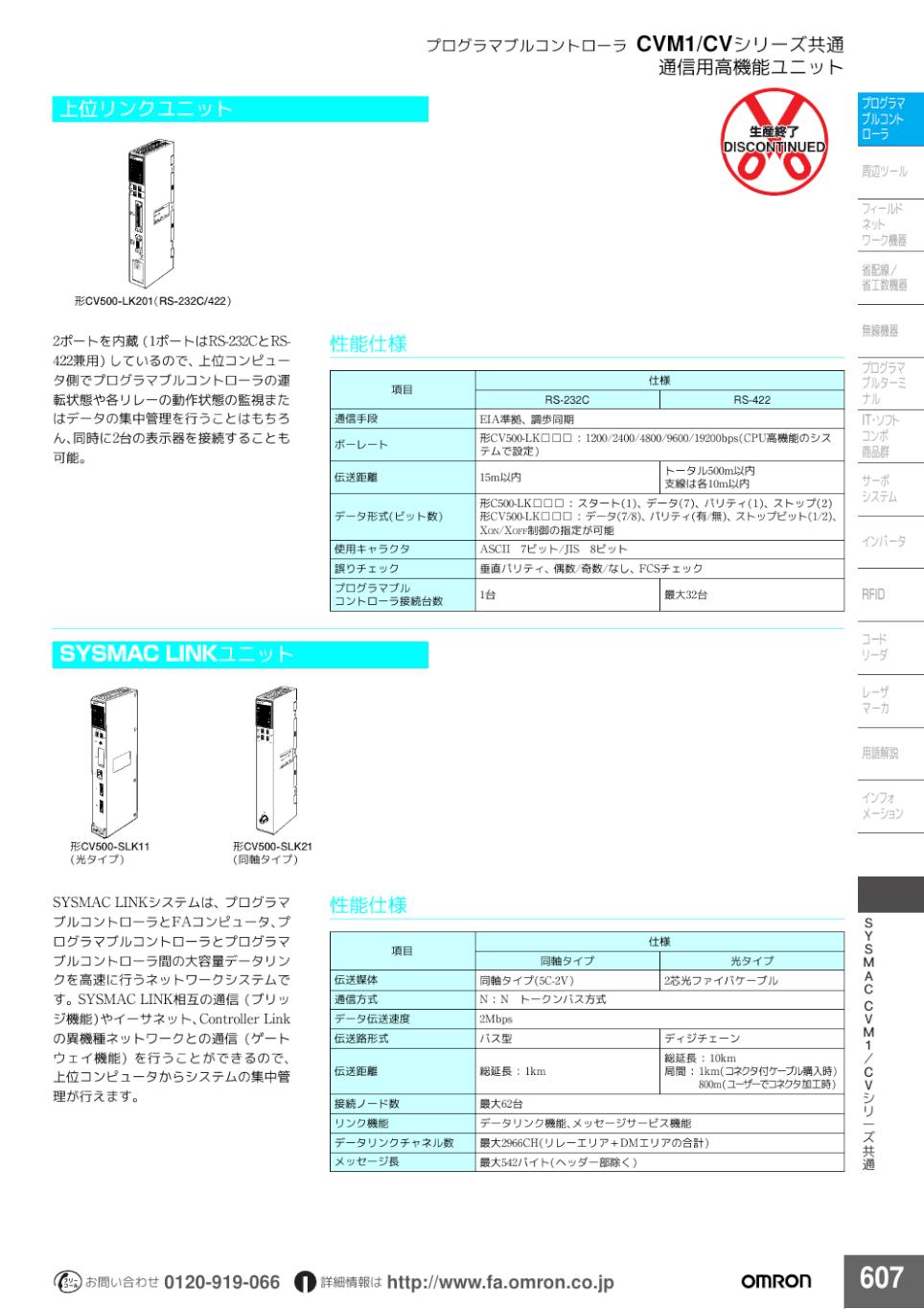 CV500-LK201 上位リンクユニット/ダウンロード資料一覧 | オムロン制御機器