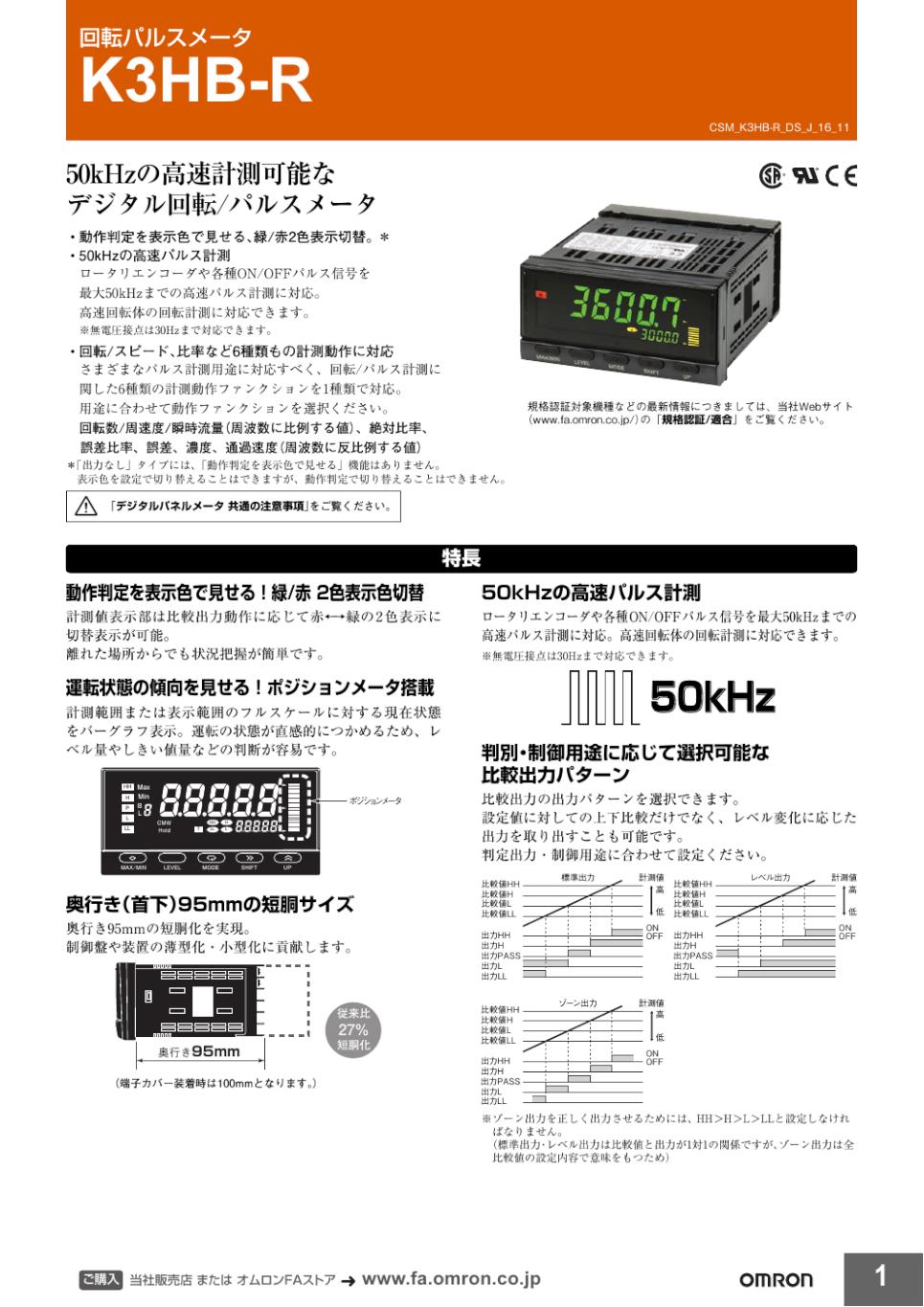 K3HB-R 回転パルスメータ/ダウンロード資料一覧 | オムロン制御機器