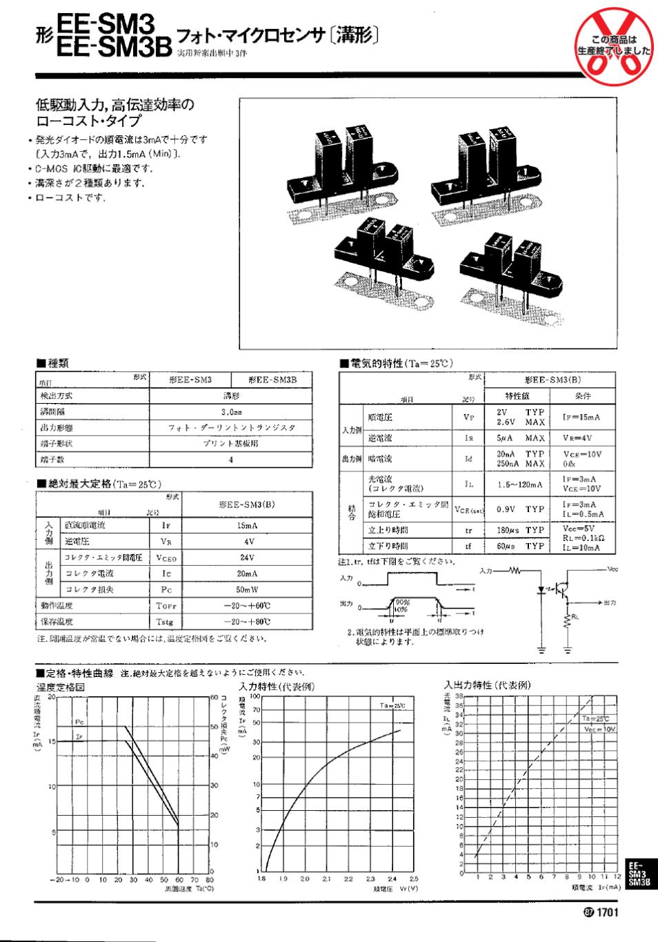 EE-SM3 / SM3B フォト・マイクロセンサ（溝形）/ダウンロード資料一覧